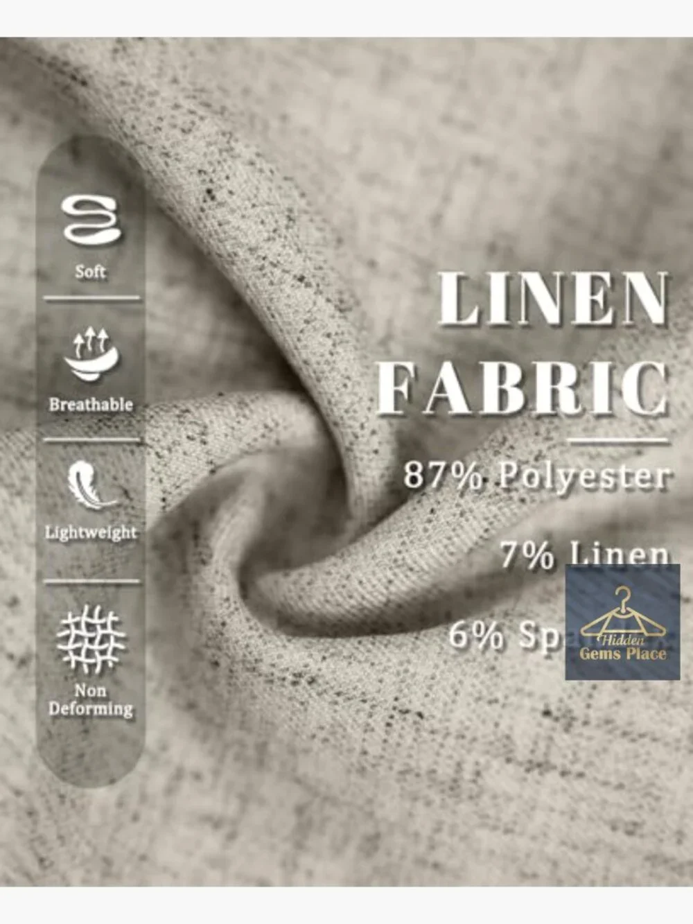 Mens Linen Casual Dress Pants Baggy Pleated Wide Leg Slacks Relaxed Fit Trousers
